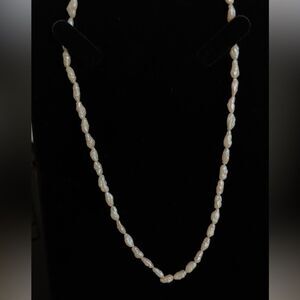 Rice Pearl filagree clasp gold filled necklace